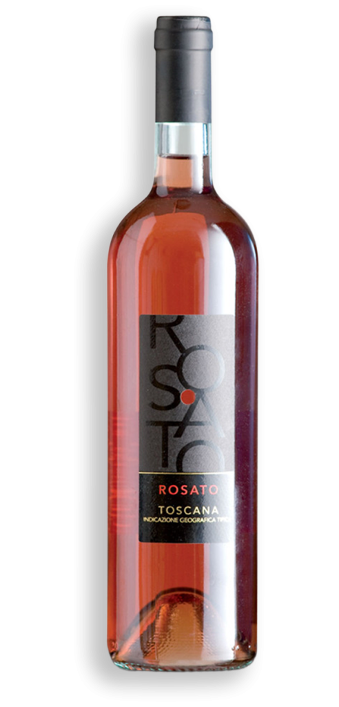 Bottiglia di vino rosato Toscana IGT di Casa alle Vacche, etichetta nera e rossa